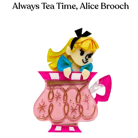 Erstwilder Jewelry - Alice’s Wonderland Tea Cup Brooch by Erstwilder
